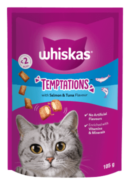 Snack Per Gatti Whiskas Temptations Al Salmone | Confezione Da 6x60g - Bocconcini Croccanti Con Ripieno - Foto 3